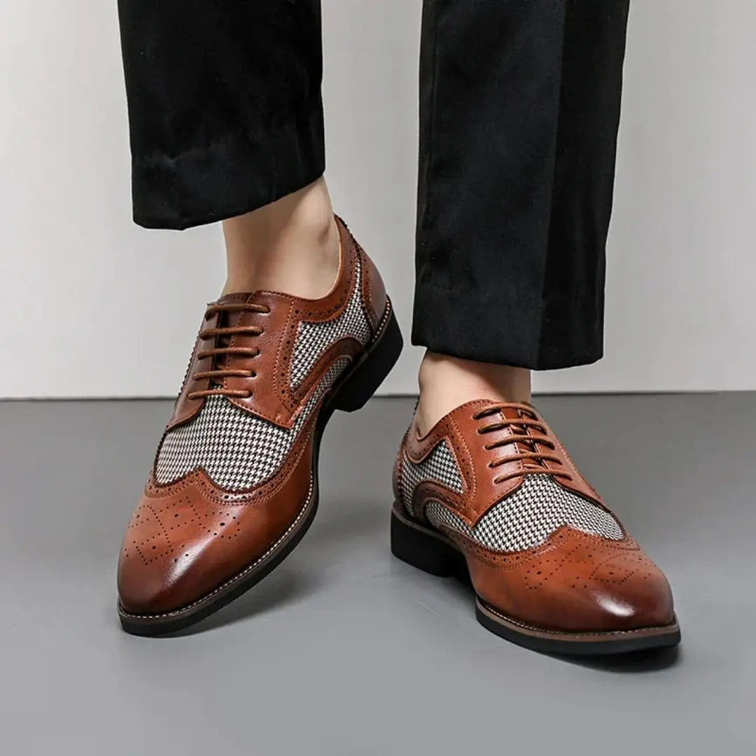 Ashcombe - Houndstooth Wingtip Derby